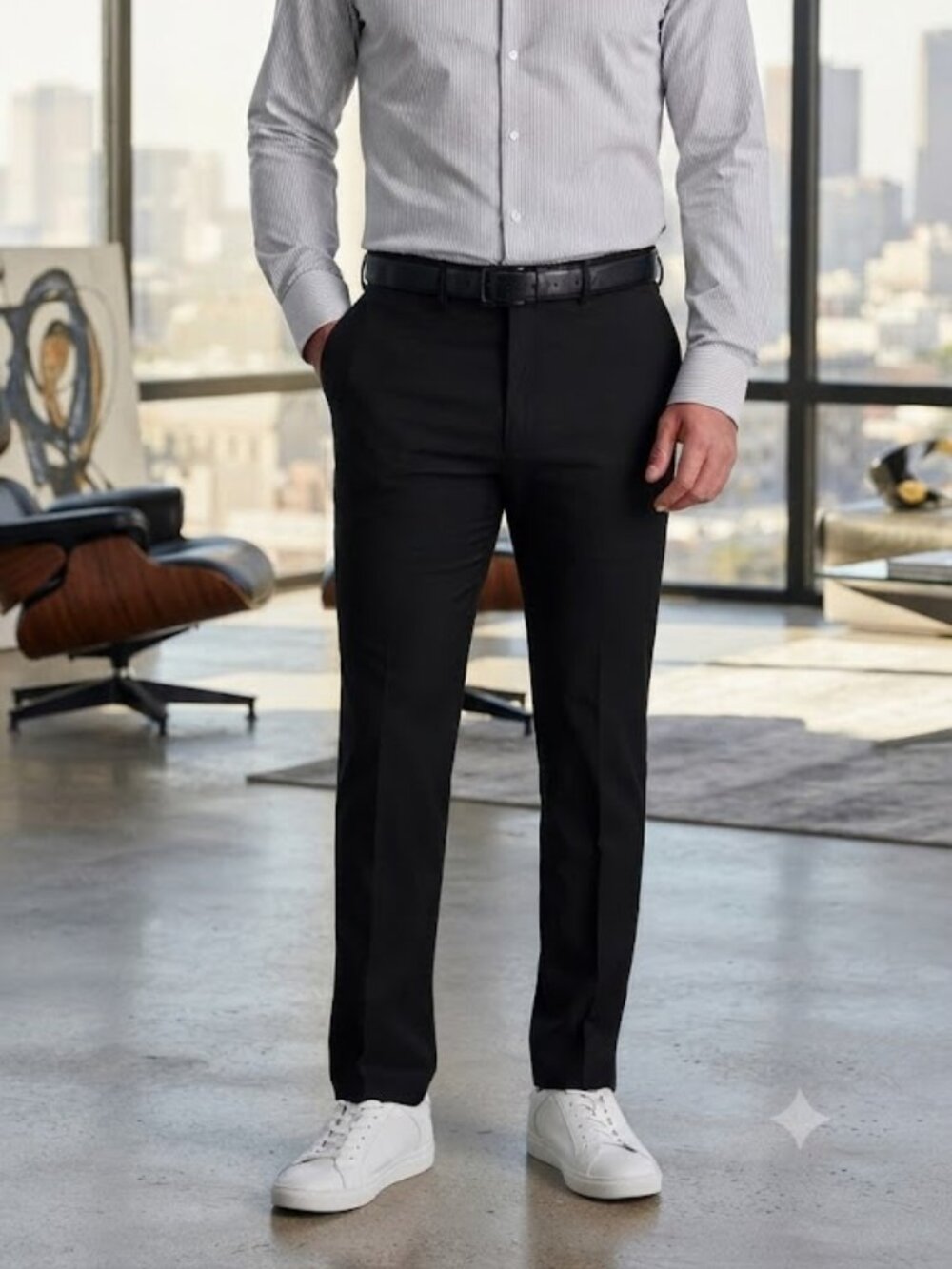 Kenneth Cole Techni-Cole Performance Slim Fit Pants, Size 32 x 34, Black NWT